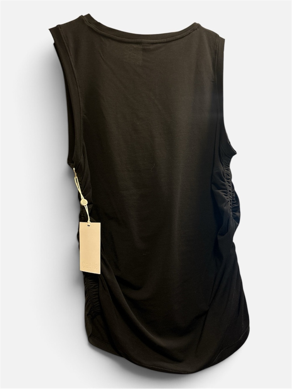 Zella Black Sleeveless Side-Ruched Tank Top - Picture 2 of 4